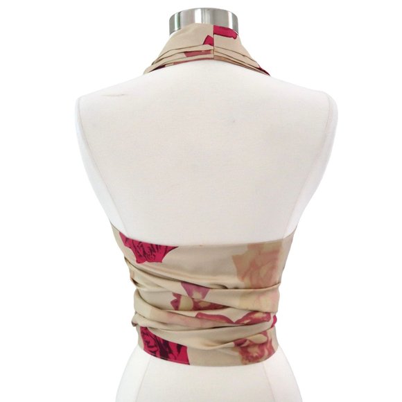 SOPHIE SITBON Floral print silk 2pc Halter dress F 38 US 6 S - Picture 4 of 10